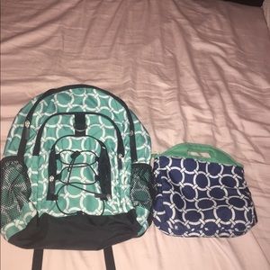 Pottery barn backpack and lunchbox matching set